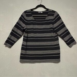 Croft & Barrow Black and White Striped Top